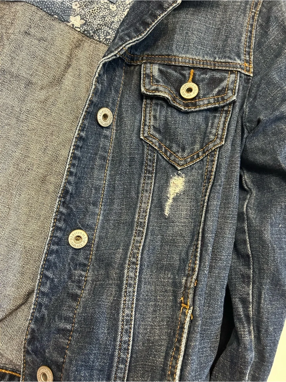abercrombie kids Distressed Blue Denim Jacket